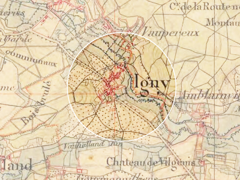 DU_Etude de capacite Igny_Igny un ancien bourg carte ETAT MAJOR